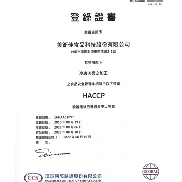 貳ONE產品檢驗報告-HACCP登錄證書